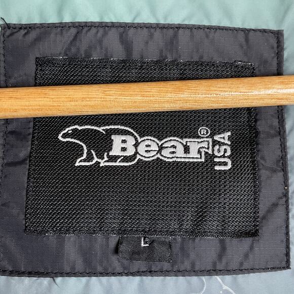 Bear USA Down Feather Full Zip Puffer Jacket Black Large - Picture 6 of 12